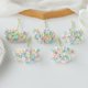 thumbnail image 1 of Xiao Hua Paquete de 5 ramos - Ramo artificial azul y rosa, 11 x 7 cm, con tallos de plástico suaves y flexibles, aspecto natural, perfecto para decoración de fiestas y decoración de casas de campo., 1 of 3