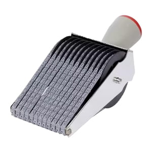 Magideal - Estampador De Fecha, Sello De Número, Rueda Rodante De Sello De Negocios Reutilizable Portátil Ajustable Para Manualidades Diy, Fabricación De Tarjeta 12 Dígitos