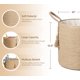 thumbnail image 3 of Cesta De Almacenamiento Cuerda Natural Tejida Con Cuentas De Madera 16 X 35 Cm, 3 of 9