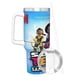 thumbnail image 3 of Supa Team Vaso aislado de acero inoxidable con asa, diseño temático, regalo para familia, amigos y fans; incluye pajita y encaja en el portavasos estándar, 40 oz, 3 of 6