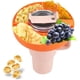 thumbnail image 1 of Tazón de silicona para refrigerios, bandeja de 40 oz, reutilizable, accesorios para vasos, recipiente para refrigerios, recipiente para papas fritas, dulces y frutas en el patio del teatro (naranja), 1 of 6