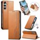 thumbnail image 2 of Funda tipo cartera para Samsung Galaxy A17 de piel con cierre magnético, ranuras para tarjetas y correa para la muñeca Marrón, 2 of 6