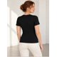 thumbnail image 3 of Polera Mujer Acanalada Manga Corta Cuello Redondo Negro, 3 of 6