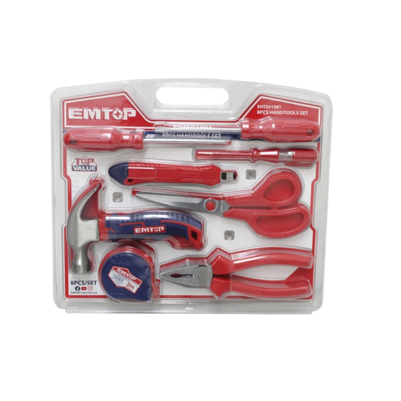 Emtop - Set De Herramientas Manuales De 8 Piezas