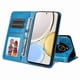 thumbnail image 4 of Funda tipo cartera FOXDOCK para Honor Magic 4 Lite 4G/5G , diseño girasol en relieve, cuero PU, cierre magnético, soporte y tarjetero, 4 of 5