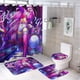 thumbnail image 1 of Jem y Las Hologramas-theme 4-Piece Shower Curtain Set with Rugs, Waterproof Bathroom Decor Set Includes Bath Mat, U-Shaped Rug, Toilet Lid Cover and Curtain with Hooks, 1 of 6
