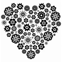 Rienda Libre Graphics - Decomural Floral Love Heart Ws-18533
