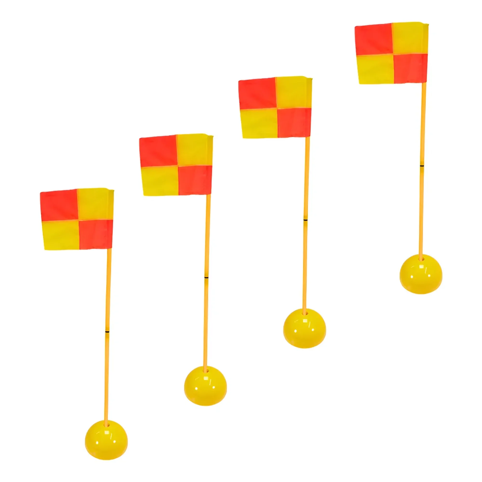 Linea Sport - Pack 4 Banderines Corner Enroscable Con Base 1.50 Mtrs