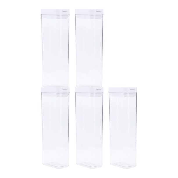 5 Piezas de Contenedores Herméticos para Almacenamiento de Alimentos con Tapas para Organización y Almacenamiento de Despensa de Cocina Transparente 54 oz
