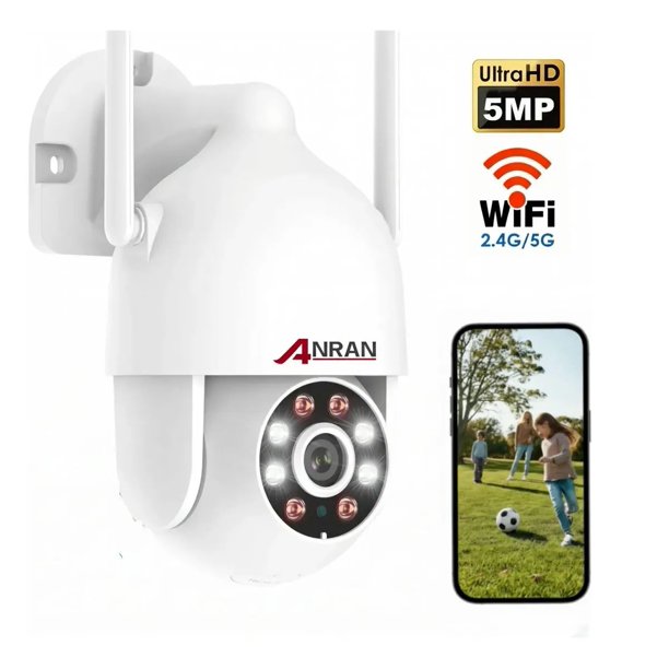 Cámara de Seguridad Exterior Wifi Ip 5G 5MP N50W1584 Wireless PTZ Visión Nocturna Impermeable HD Col