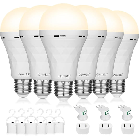 Bombilla LED recargable OST1009 9 W E27 3000 K 35 h Pack de 6