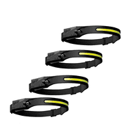 Genérico - Pack 4 Linterna Cabeza Recargable Head Lamp Linterna Minero Blanco