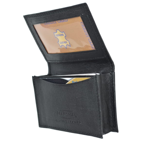 Billetera MARSHAL de Cuero Genuino con Bloqueo RFID y Diseño Expandible para Tarjetas