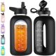 thumbnail image 1 of CIVAGO Botella de agua de vidrio de 64 oz con bombilla, medio galón, 1 of 3