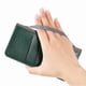 thumbnail image 3 of Funda tipo cartera para iPhone 15 Pro Max de piel con cierre magnético, ranuras para tarjetas y correa para la muñeca Verde, 3 of 6