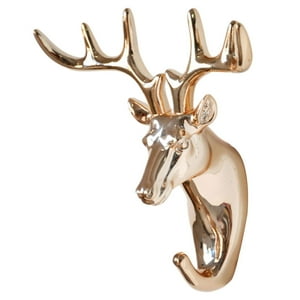 Genérico - Perchero De Pared Con Cabeza De Reno Animal, Para Batas, Para Dormitorio, Ligero, Dorado