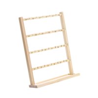 Ioensy - Soporte De Exhibición De Pendientes De Madera, Soporte Para Presentación De Joyería, Organizador De Joyas, 4 Niveles