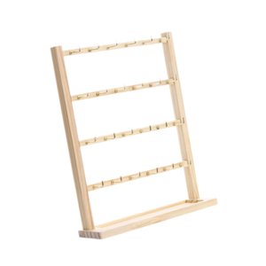 Ioensy - Soporte De Exhibición De Pendientes De Madera, Soporte Para Presentación De Joyería, Organizador De Joyas, 4 Niveles