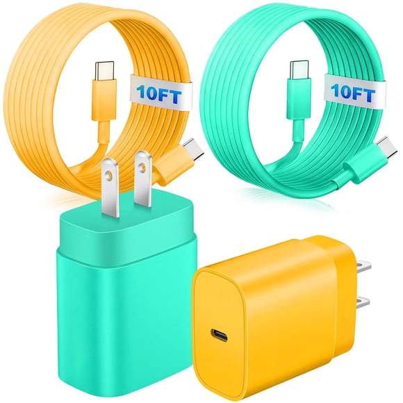 Cargador USB-C AltaMoment 25W 3 m Verde/Naranja Pack de 2