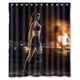 thumbnail image 1 of Cortina de ducha de chica sexy con pistola, juego de cortina de baño con ganchos, tamaño 60 x 72 pulgadas, 1 of 3