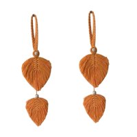 Bothyi - 2 Unids Boho Cortina Tiebacks Hoja Forma Artesanía Para Sala De Estar Oficina Granja