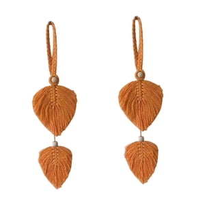 Bothyi - 2 Unids Boho Cortina Tiebacks Hoja Forma Artesanía Para Sala De Estar Oficina Granja