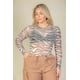 thumbnail image 1 of Body Sexy de Malla Transparente con Estampado de Cebra de Talla Grande, 1 of 4