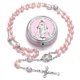 thumbnail image 2 of Collar de cuentas con forma de rosario SZQCZB Catholic para mujer, color rosa, 2 of 6