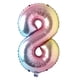 thumbnail image 1 of Balloon Ruinasi, número 0-9, diseño de arcoíris degradado, 1 m, 1 of 3