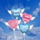 thumbnail image 5 of Globo Happy Heavenly Birthday en forma de corazón con alas, rosa y morado, 5 of 6