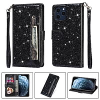 Foxdock - Funda Para Elegante Funda Iphone 12 Pro Max Glitter Con Cremallera-Ideal Para El Uso Diario