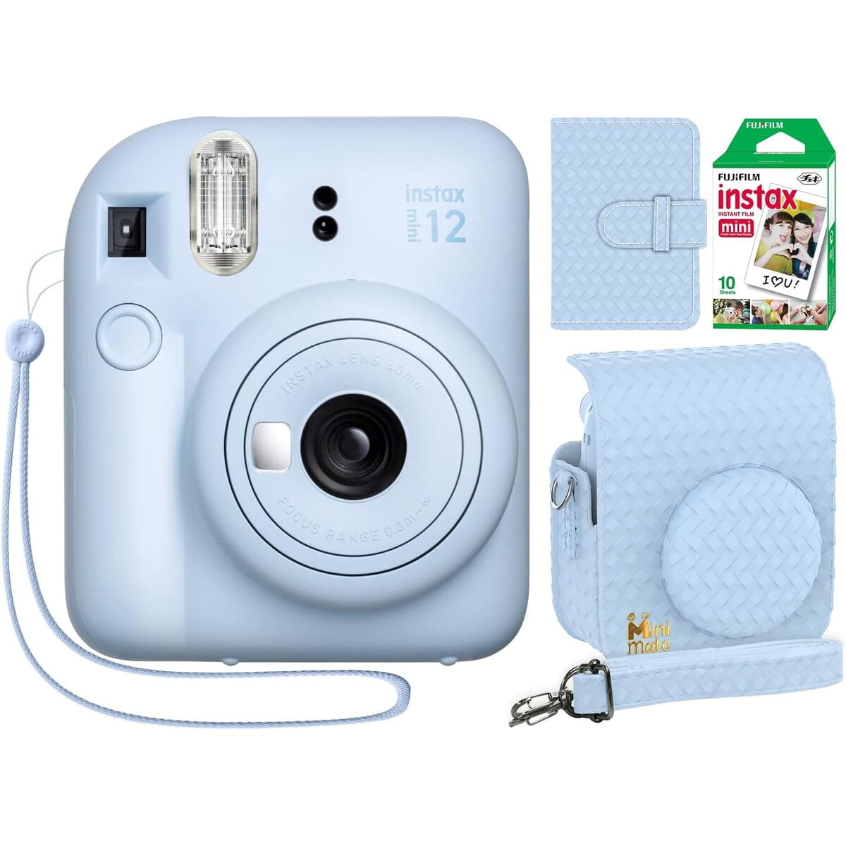 Cámara Instantánea Fujifilm Instax Mini 12 Azul Pastel Kit 10 Fotos
