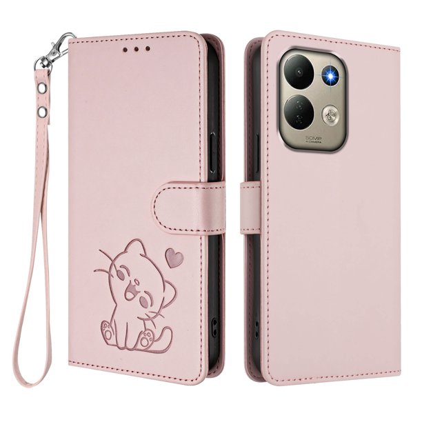 Xiaomi Redmi 17 4G/5G Funda Billetera con Estampado de Gato, Rosa