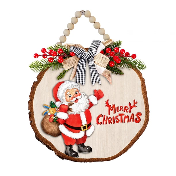 Letrero Colgante de Madera Navideño, Señal de Bienvenida Navideña, Regalos de Inauguración de La Casa, Placa Colgante, Señal de Puerta de Bienvenida P Estilo D