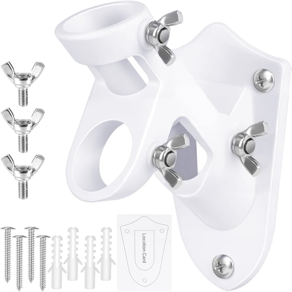 Soporte para asta de bandera HPGOED 2,5 cm blanco de metal
