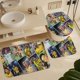 thumbnail image 5 of Jude Bellingham Juego de 3 alfombras de baño de coral fleece: tapete de baño + alfombra de inodoro en forma de U + funda de tapa de inodoro en forma de O, 5 of 6