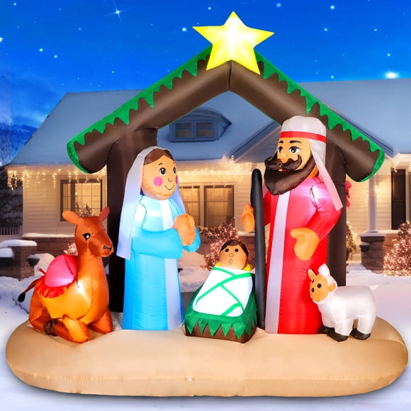 Pesebre inflable FunFanso 213 cm con luces LED