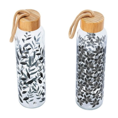 Botella Vidrio 580Ml Bambú, Color Surtido 1 Un  1Ko