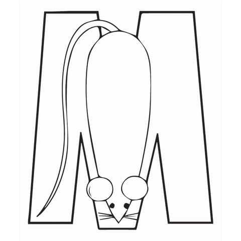 Rienda Libre Graphics - Decomural M Mouse Alphabet Childrens Nursery Ws-34463