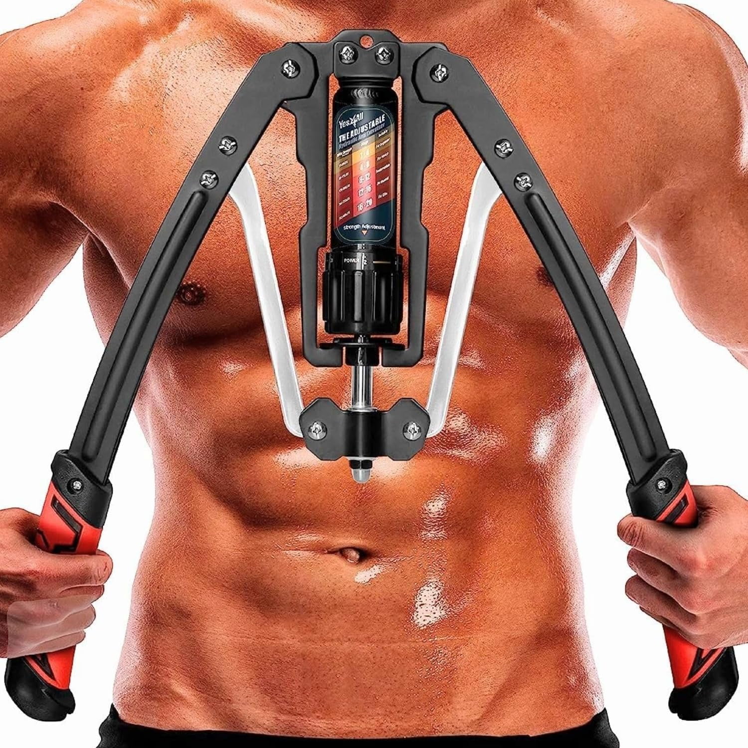 Ejercitador De Brazos Yes4all Ajustable De 22 A 440 Lb Con Sistema Hidráulico