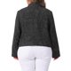 thumbnail image 3 of Chaqueta Elegante Recortada de Tweed a Cuadros para Mujer de Talla Grande de Agnes Orinda con Botones y Bolsillos 3X Negro, 3 of 5