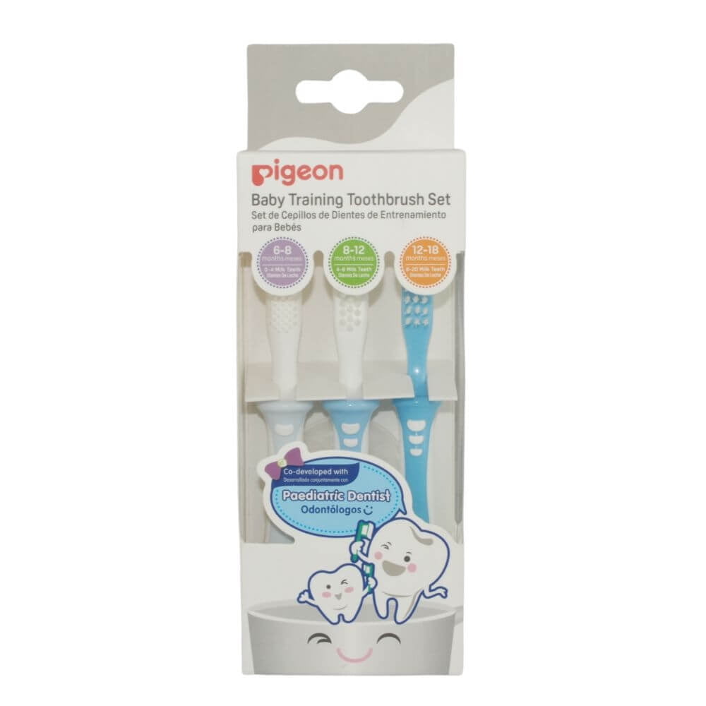 Pigeon - Cepillos Dentales - Set De Aprendizaje - 3 Pasos Azul