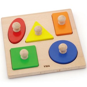 Viga - Juguete Madera Puzzle Tarugo Formas 5 Pz