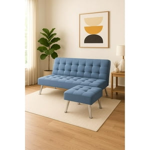 Cosas Casa - Sillon Sofa Cama Seccional Madrid Azul 2 Plazas