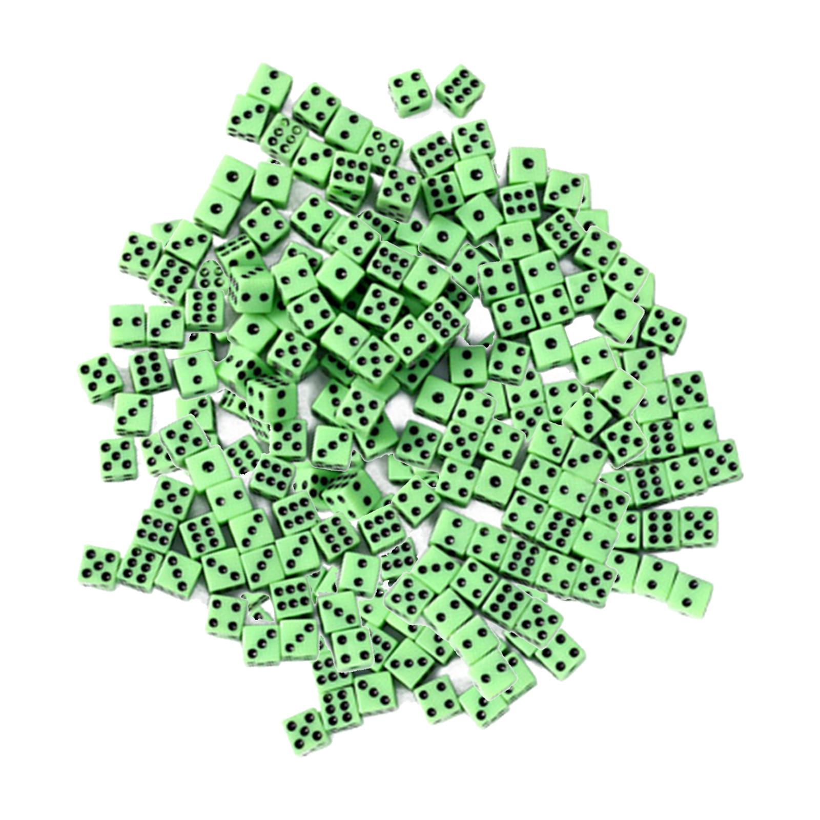 Magideal - 100 Piezas De Dados De Con Puntos Negros Estándar De Seis 8 Mm Juguetes Libre Para La Naturaleza Enseñanza Matemáticas , Verde