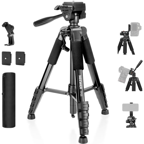Trípode NEEWER BASICS TP55 de aluminio de 180 cm con soporte para teléfono móvil