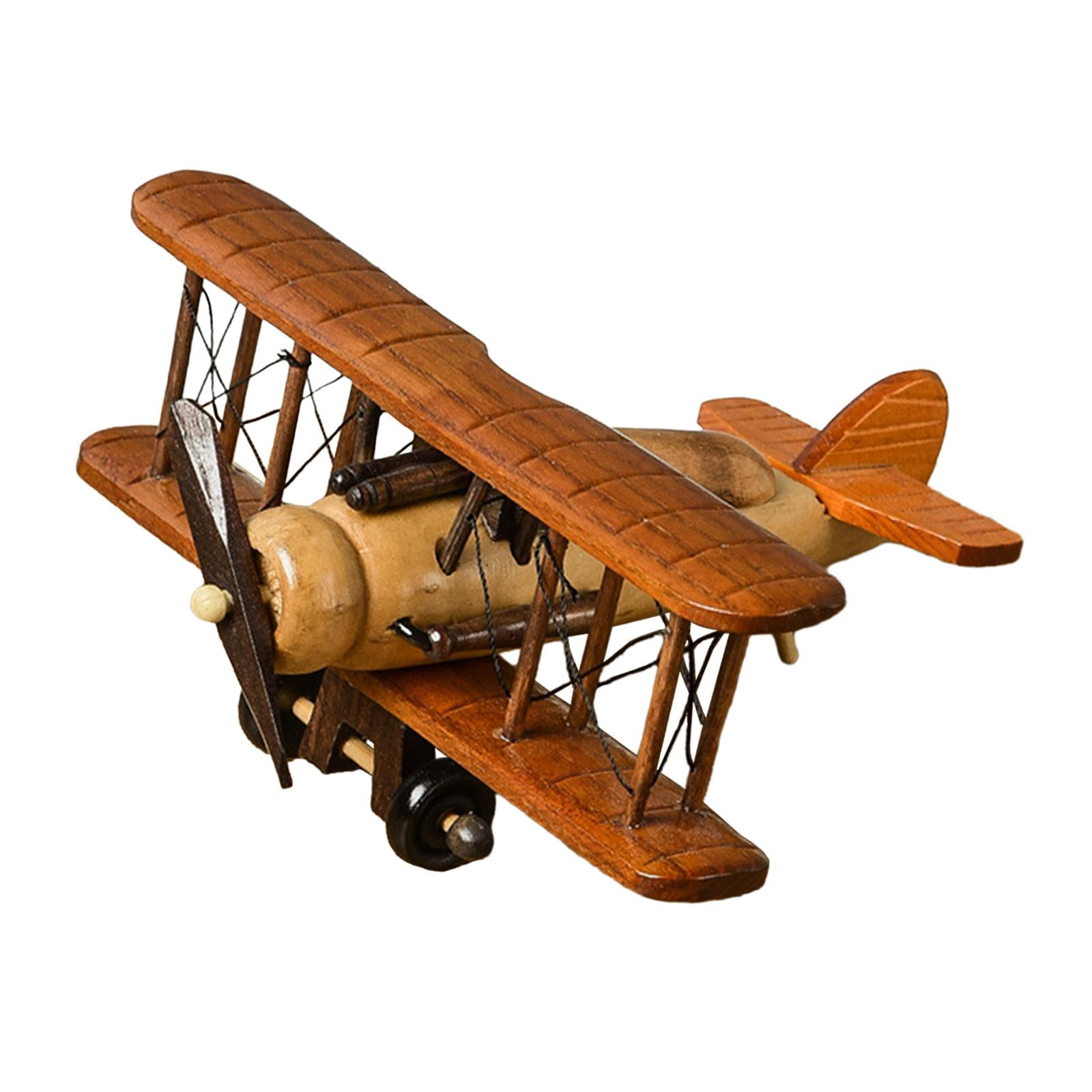 Bothyi - Decoración De Avión Vintage, Adorno De Biplano De Madera Para Dormitorios, Entradas, Hoteles, Estilo E