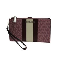 Billetera Michael Kors Jet Set Para Mujer Con Doble Cremallera (Rosa Real Multicolor)