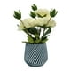 thumbnail image 1 of Planta Artificial Macetero a Rayas Con Rosas Decorativas blanco, 1 of 8