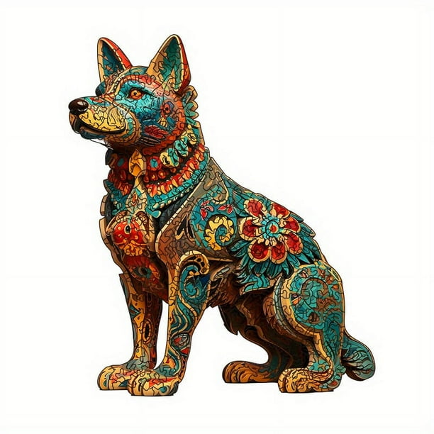 Wooden Carving Dog Puzzle, Special-shaped Animal Jigsaw Puzzle, Adult Decompression Round Super Hard And Difficult Puzzle Toy, Birthday Holiday Adult Men And Women Gift